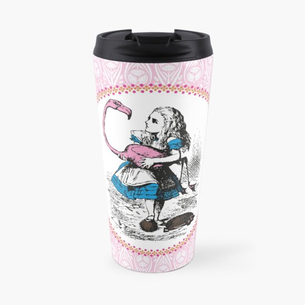 Alice in Wonderland | Alice Playing Croquet with a Flamingo and Hedgehogs | Vintage Alice | Travel Mug