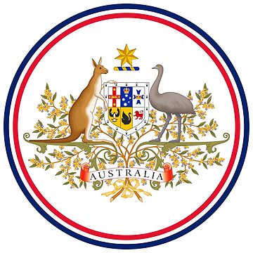 Artwork thumbnail, Australia Circled Coat of Arms by PatternsUp
