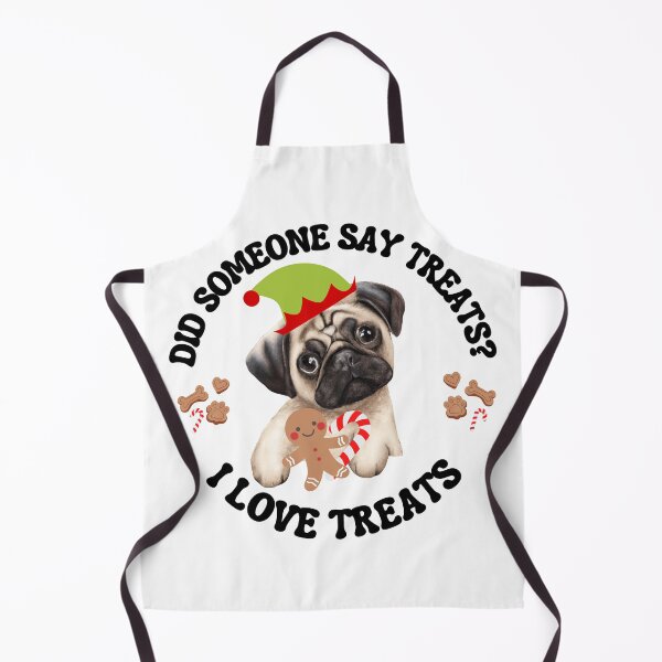 Item preview, Christmas Pug who loves treats with Black Letters designed and sold by FlippinTurtles.