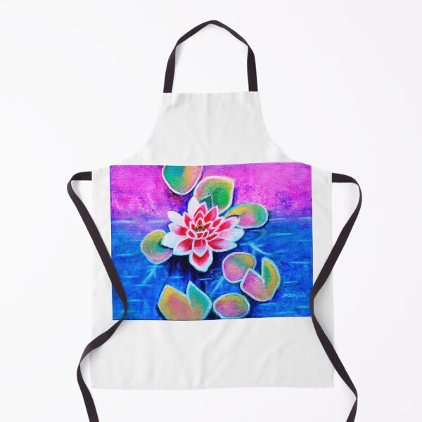 Item preview, Pink lotus in pond acrylic on canvas designed and sold by artbymanjiri.