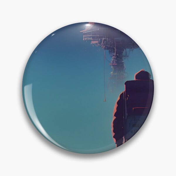 Artikelvorschau, Astronaut sitzt auf einer Wolke und blickt auf eine schwimmende Stadt in den Wolken entworfen und verkauft von Tuko Designs.