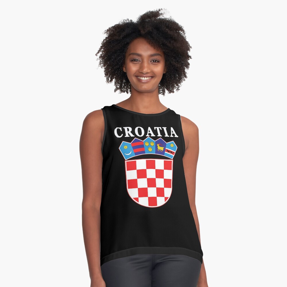 Croatia Soccer Jersey Style Deluxe Sleeveless Top for Sale by