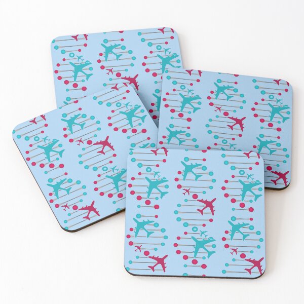 Item preview, Funny Aviation Pilot DNA - Airplanes Lover - Aviator Pattern Light Blue Artwork designed and sold by Ikaroots.