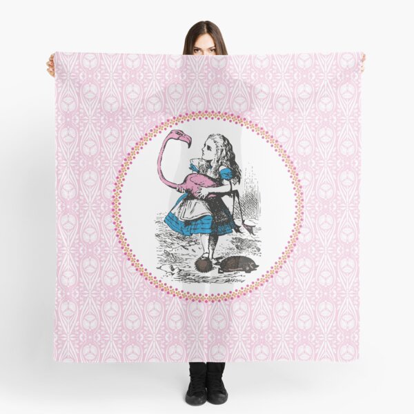 Alice in Wonderland | Alice Playing Croquet with a Flamingo and Hedgehogs | Vintage Alice | Scarf