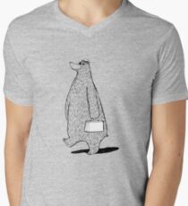 Mr. Bear Goes to Work Men's V-Neck T-Shirt