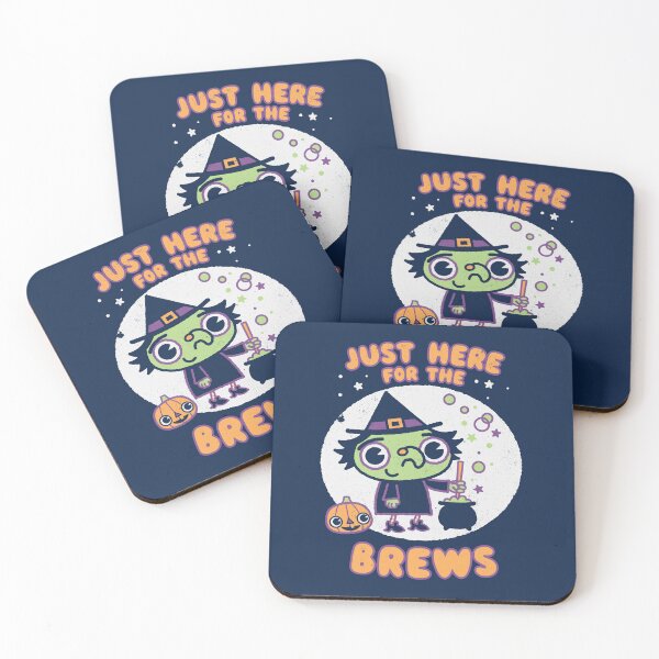 Item preview, Just Here for the Brews - Witchy Kawaii Style Halloween Pun dad Joke  designed and sold by WeirdPunderful.