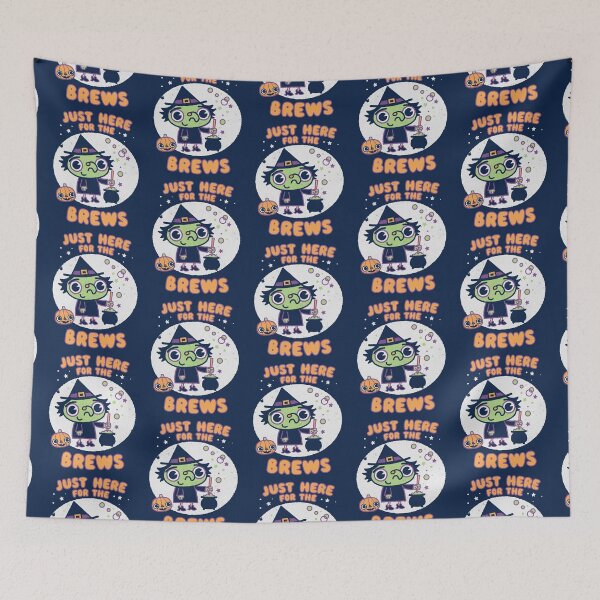 Item preview, Just Here for the Brews - Witchy Kawaii Style Halloween Pun dad Joke  designed and sold by WeirdPunderful.