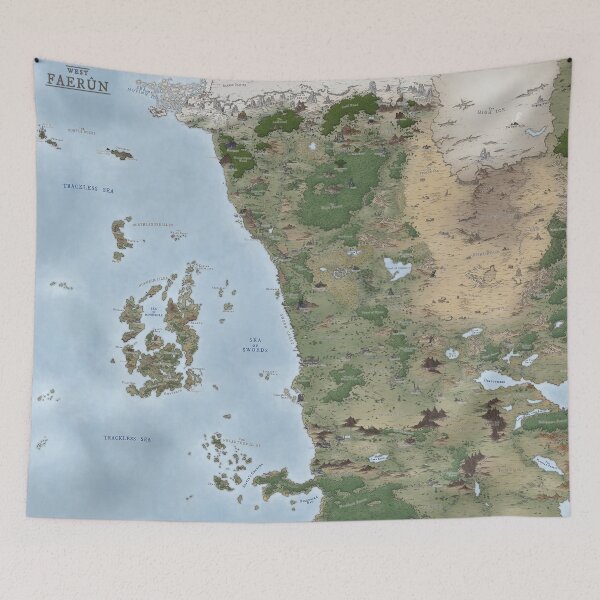Item preview, Faerûn Occidental. Mapa detallado de Reinos Olvidados designed and sold by NerdyMaps.