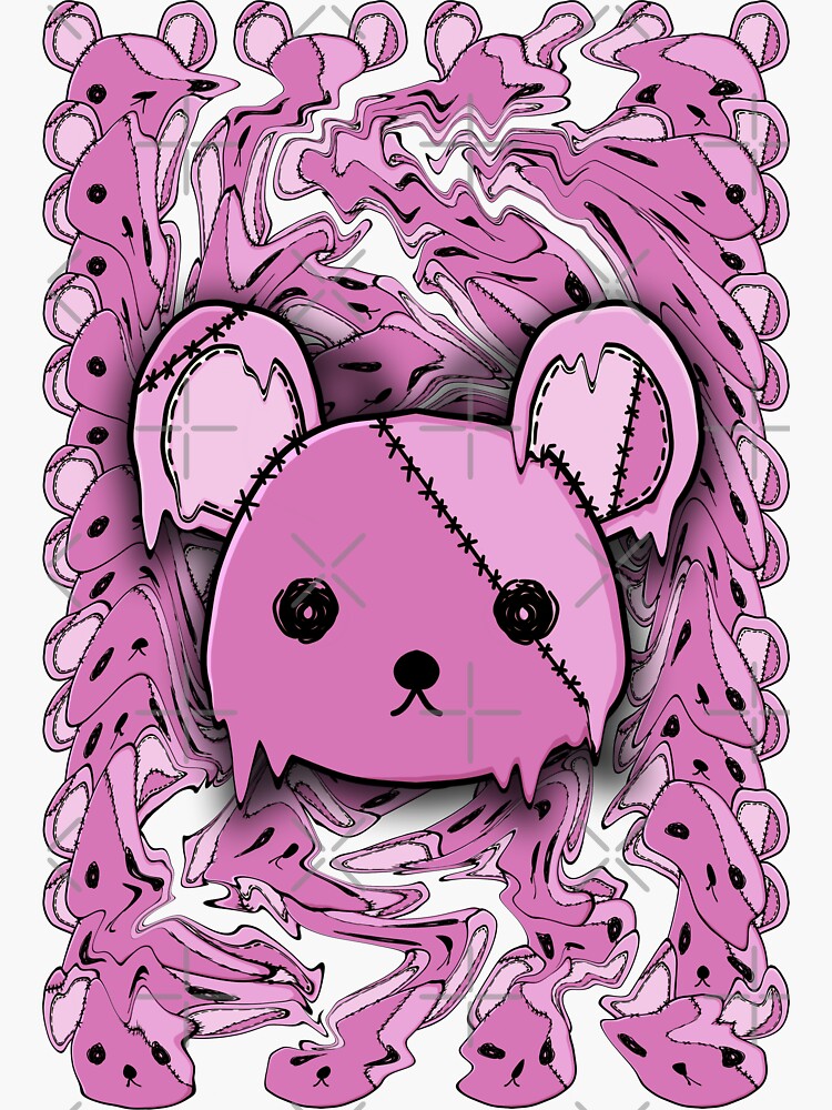 Pink Teddy Bear Sticker For Sale By Smileydesignr Redbubble