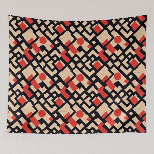 Item preview, Red and Cream Geometric Pattern designed and sold by Quirki.