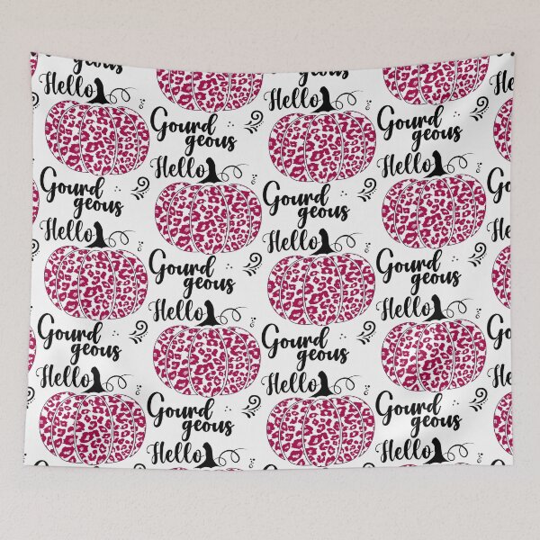 Item preview, Hello Gourdgeous Pretty Leopard Print Fall Pumpkin - Dark Pink designed and sold by PearlMoonGrapes.