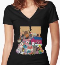 The amazing world of Gumball Women's Fitted V-Neck T-Shirt