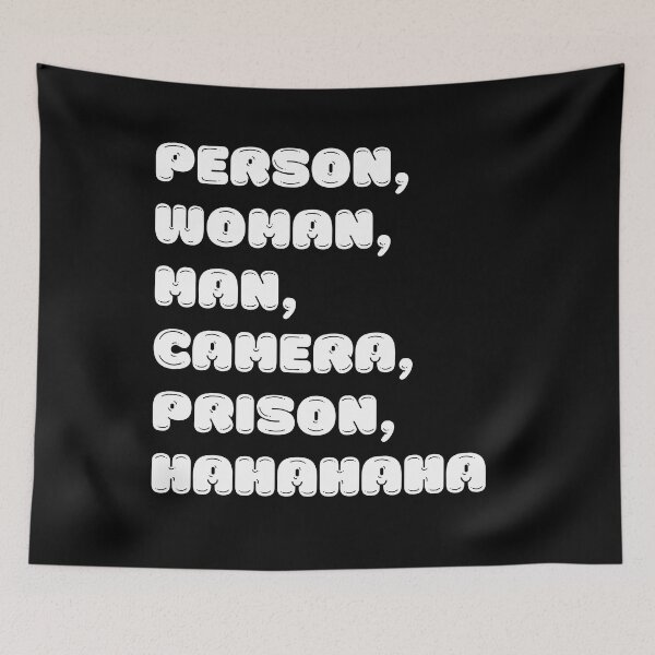 Item preview, Person Woman Man Camera Prison Hahahaha | Funny Political Humor | 2022 Midterm Election designed and sold by KonnichiwaStore.