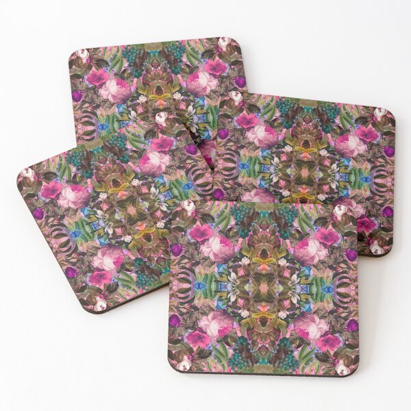 Item preview, Stylish vintage flowers and roses, botanical pattern, floral illustration, exotic fruits foliage, pink vintage roses designed and sold by ZeinabTaha.