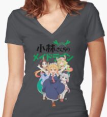 Miss Kobayashi's Dragon Maid Women's Fitted V-Neck T-Shirt