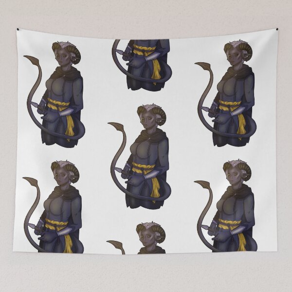 Item preview, Tiefling bard designed and sold by Little Crows Trinkets.
