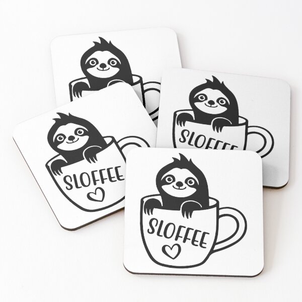 Item preview, "SLOFEE" FUNNY SLOTH QUOTE sticker for extrovert people who loves sloths And gift for coffee  lovers  designed and sold by GhostAmine.