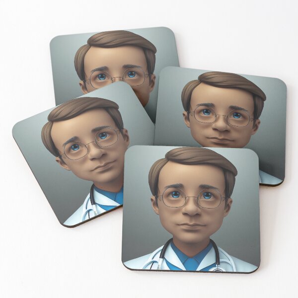 Item preview, Doctor figure, doctor face, 3d illustration of a doctor designed and sold by theplanetlove.