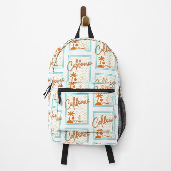Item preview, waves , boat, coconut tree, california text designed and sold by HelloTARA.