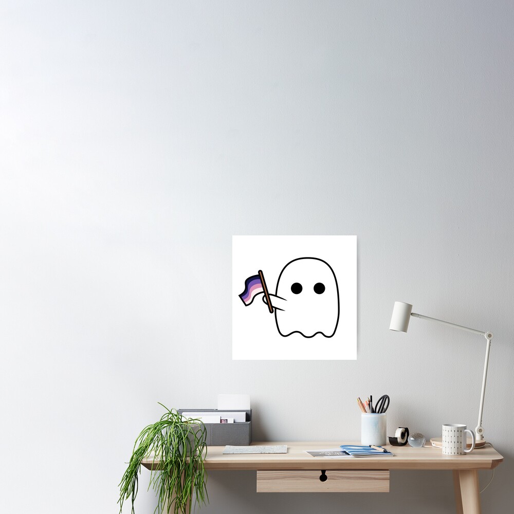 Ghost With Asexual Spectrum Pride Flag Poster For Sale By Lunyssa Redbubble