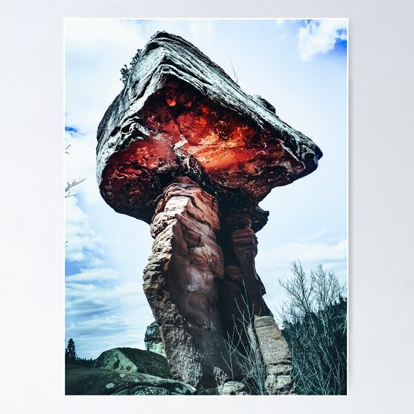 The Teufelstisch rock formation in the Dahner Felsenland - fire Poster