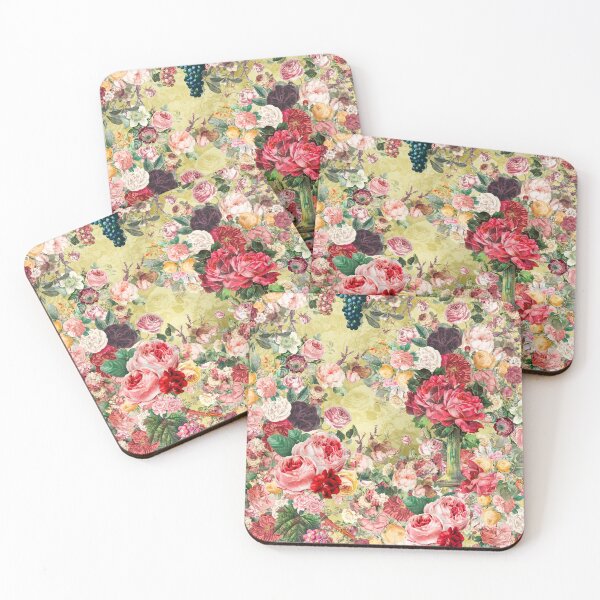 Item preview, Elegant Vintage flowers and roses garden shabby chic, vintage botanical, yellow floral pattern designed and sold by ZeinabTaha.