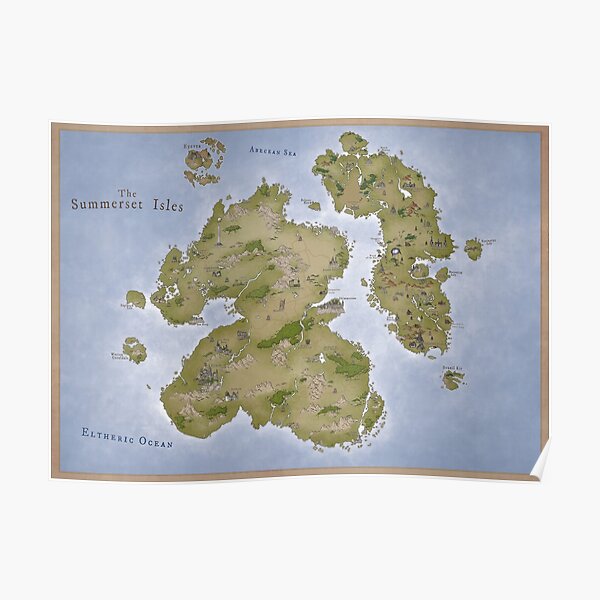 "Summerset Isles map from the Elder Scrolls" Poster for Sale by 