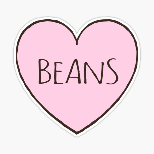 Love beans sticker - pink heart Sticker for Sale by Mhea