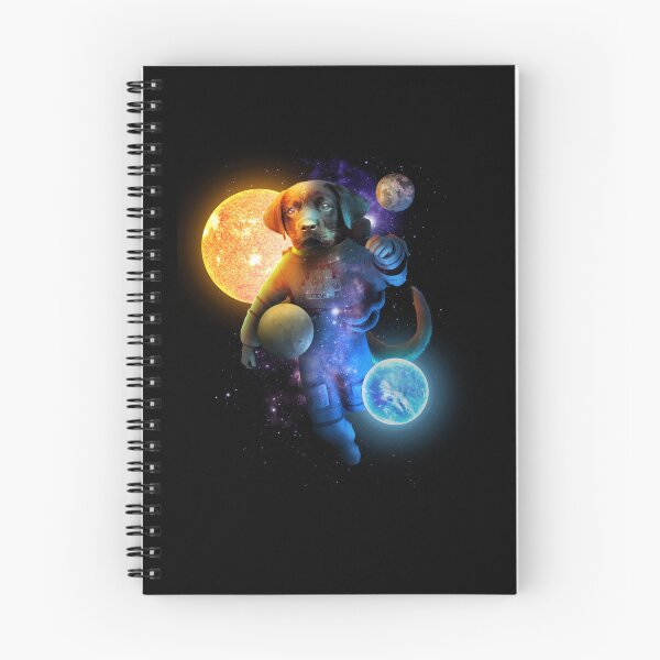Item preview, Funny black labrador as an astronaut in space with planets designed and sold by BrainlabStudios.