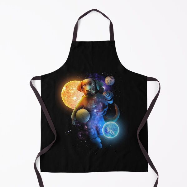 Item preview, Funny black labrador as an astronaut in space with planets designed and sold by BrainlabStudios.