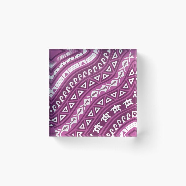 Item preview, A pink wave with Polynesian tribal patterns. designed and sold by Nanar1984.