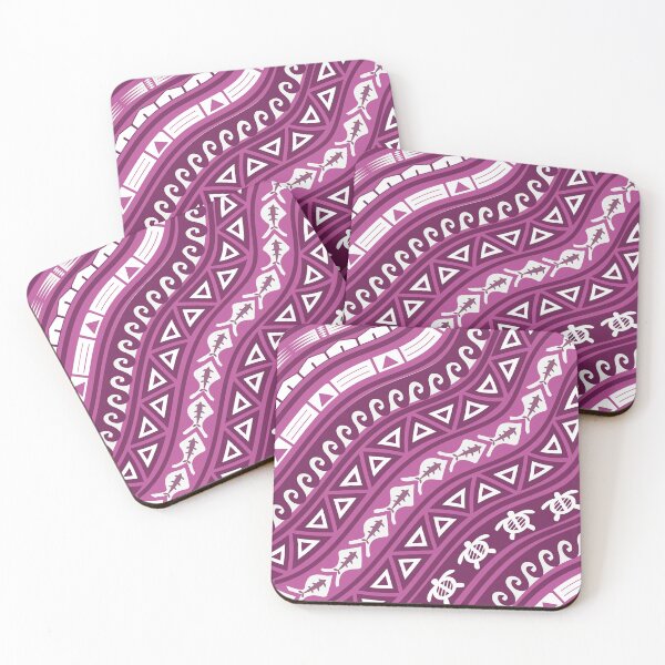 Item preview, A pink wave with Polynesian tribal patterns. designed and sold by Nanar1984.