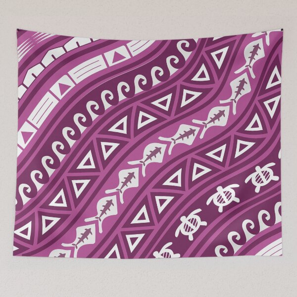 Item preview, A pink wave with Polynesian tribal patterns. designed and sold by Nanar1984.
