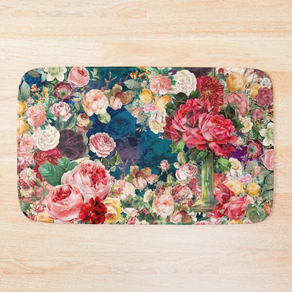 Item preview, Elegant Vintage flowers and roses garden shabby chic, vintage botanical, dark blue floral pattern  designed and sold by ZeinabTaha.
