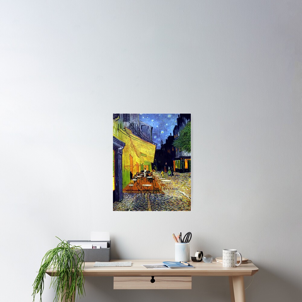 Cafe Terrace at Night Poster