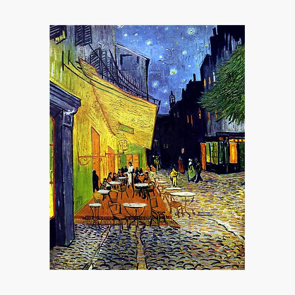 Cafe Terrace at Night Photographic Print
