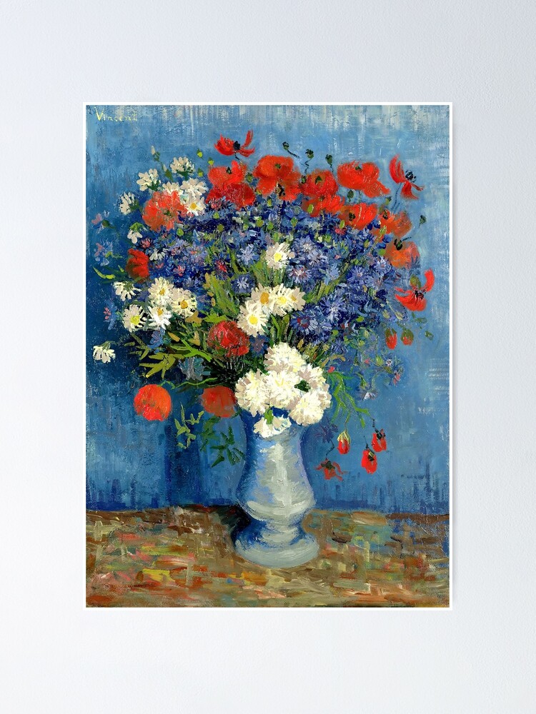 Alternate view of Vase With Cornflowers And Poppies Poster