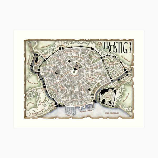 Trostig Town Plan Art Print