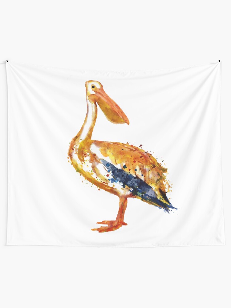 Pelican Watercolor Painting Tapestry By Caracatita75 Redbubble