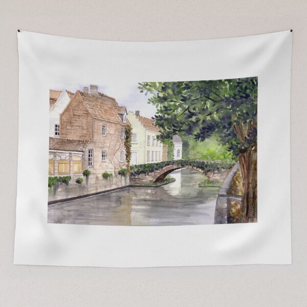 Item preview, Bruges Watercolor Painting by Farida Greenfield designed and sold by Farida Greenfield.
