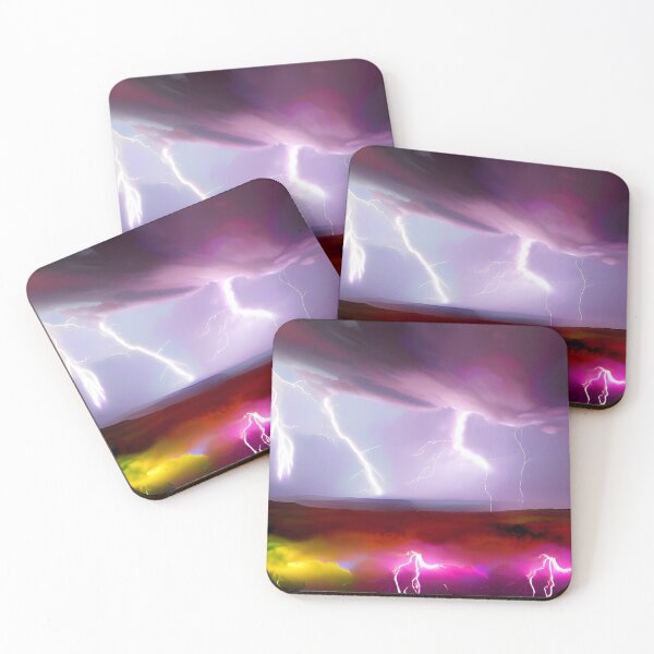 Item preview, Colourful Lightning Bolt in Thunderstorm, AI Generated Art designed and sold by ACC .