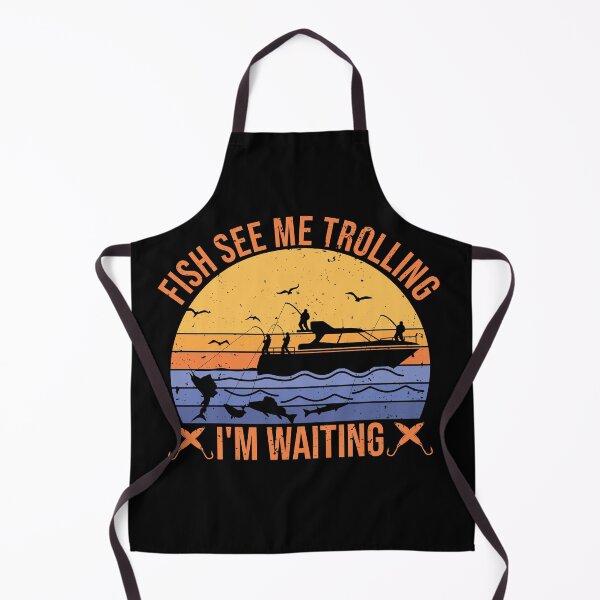 Item preview, Fish see mee trolling I'm waiting funny fishing trolling boat fishing vintage ocean sunset sea  designed and sold by teeartforyou.