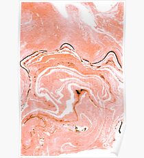 Coral Blush Marmor #redbubble #decor #buyart Poster