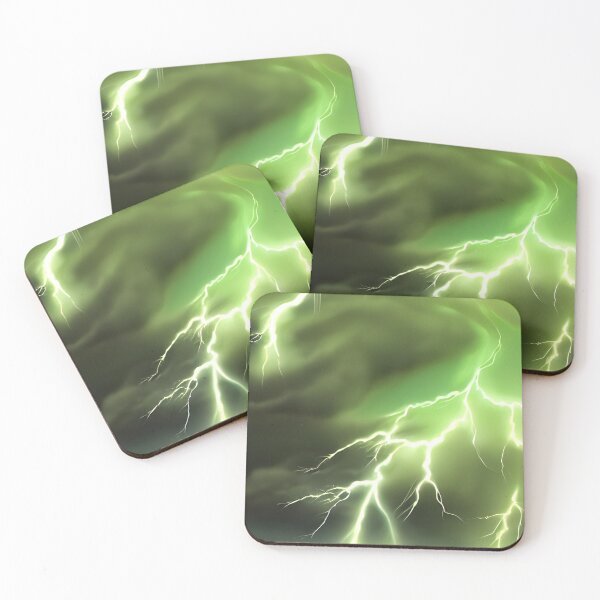 Item preview, Green Lightning Bolt in Thunderstorm, Ai Generated Art  designed and sold by ACC .