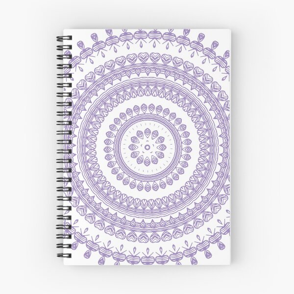 Item preview, bohemian tribal folk floral ornamental circle doily drawing lavender purple designed and sold by Saburkitty.