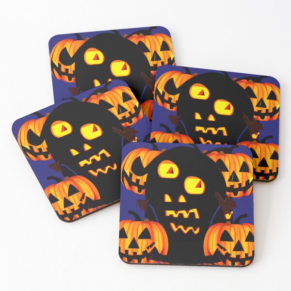 Artikelvorschau, Die gruseligen Geister- und Kürbisfreunde, bereit für Halloween! (Hintergrundfarbe: Mitternachtsblau) entworfen und verkauft von AISHOPPE.