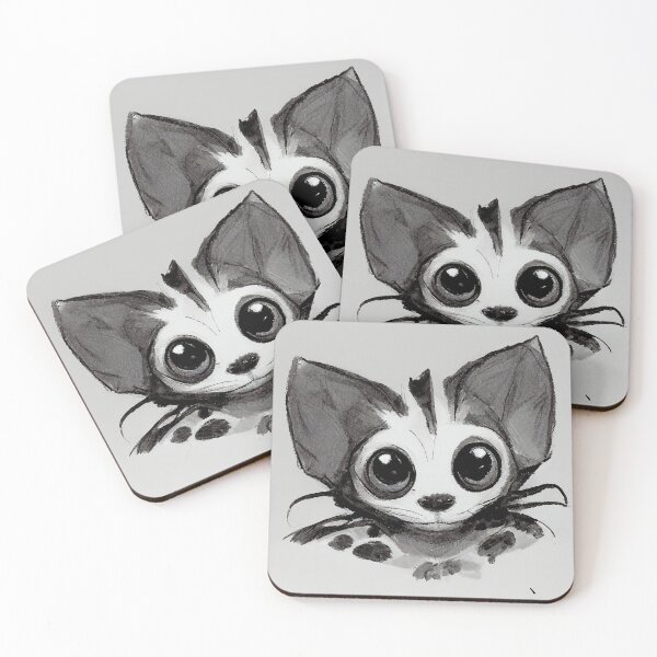 Item preview, Grey spotted Cat frog hybrid Portrait designed and sold by PeanutArtCorner.