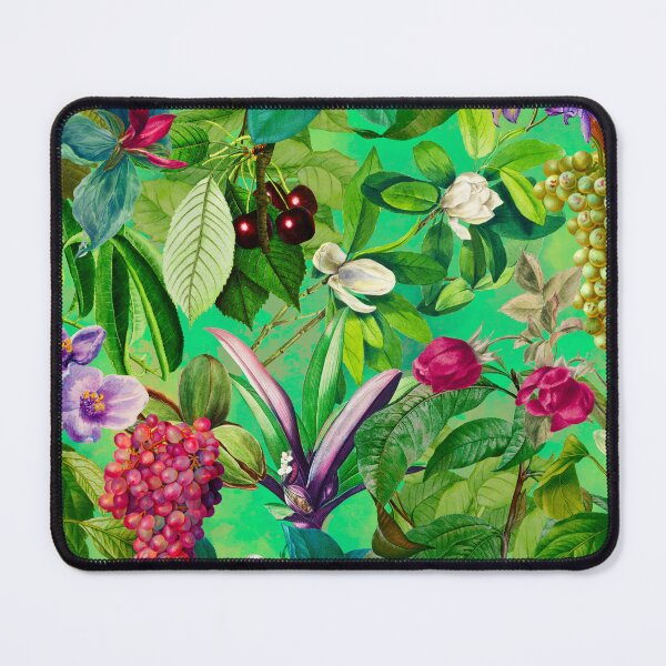 Item preview, Trendy tropical floral leaves and fruits tropical pattern, botanical illustration, green floral illustration  designed and sold by ZeinabTaha.