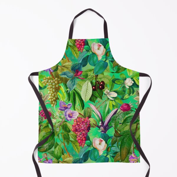 Item preview, Trendy tropical floral leaves and fruits tropical pattern, botanical illustration, green floral illustration designed and sold by ZeinabTaha.