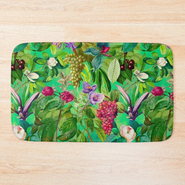 Item preview, Trendy tropical floral leaves and fruits tropical pattern, botanical illustration, green floral illustration  designed and sold by ZeinabTaha.